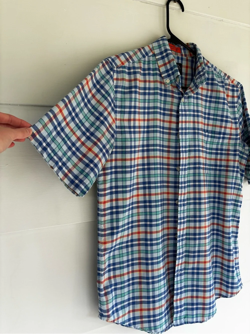 St. John’s Bay Men’s Small Short Sleeve Shirt Button Down Checkered Casual Plaid - Picture 2 of 8